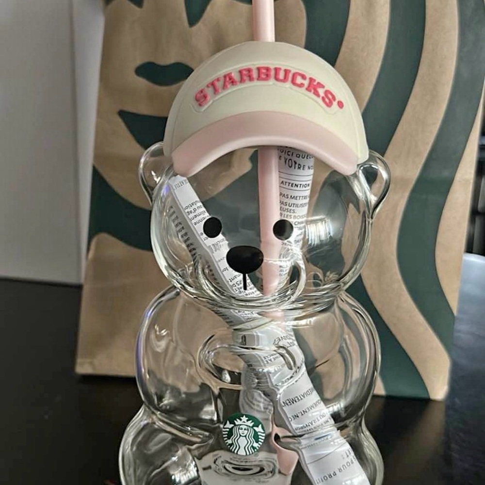 Starbucks Pink Bearista Glass Drinkware
